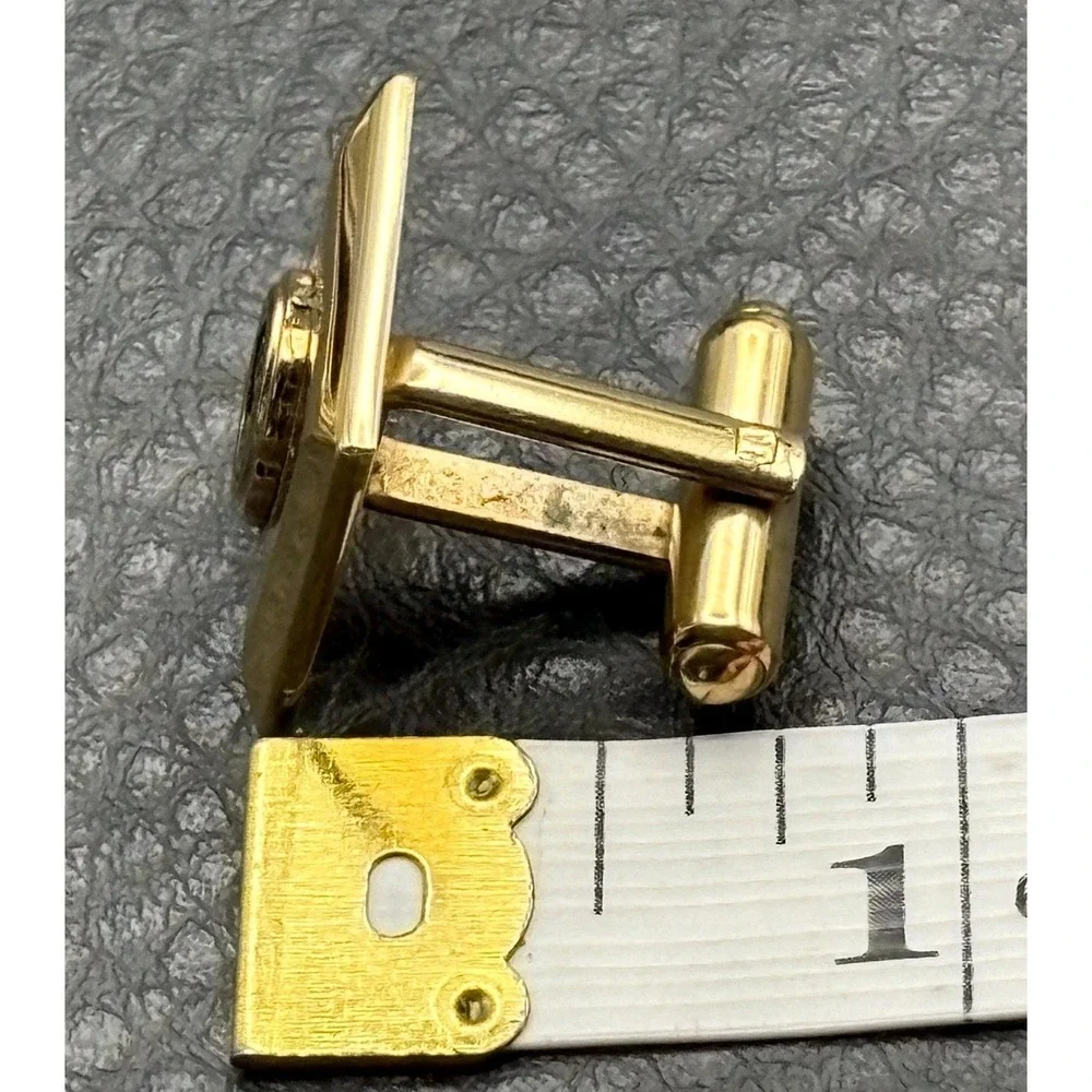 Vintage University of Tennessee Medical Units Snake Gold Tone Square Cufflinks